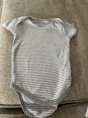 Gray Striped Baby One-Piece Bodysuit